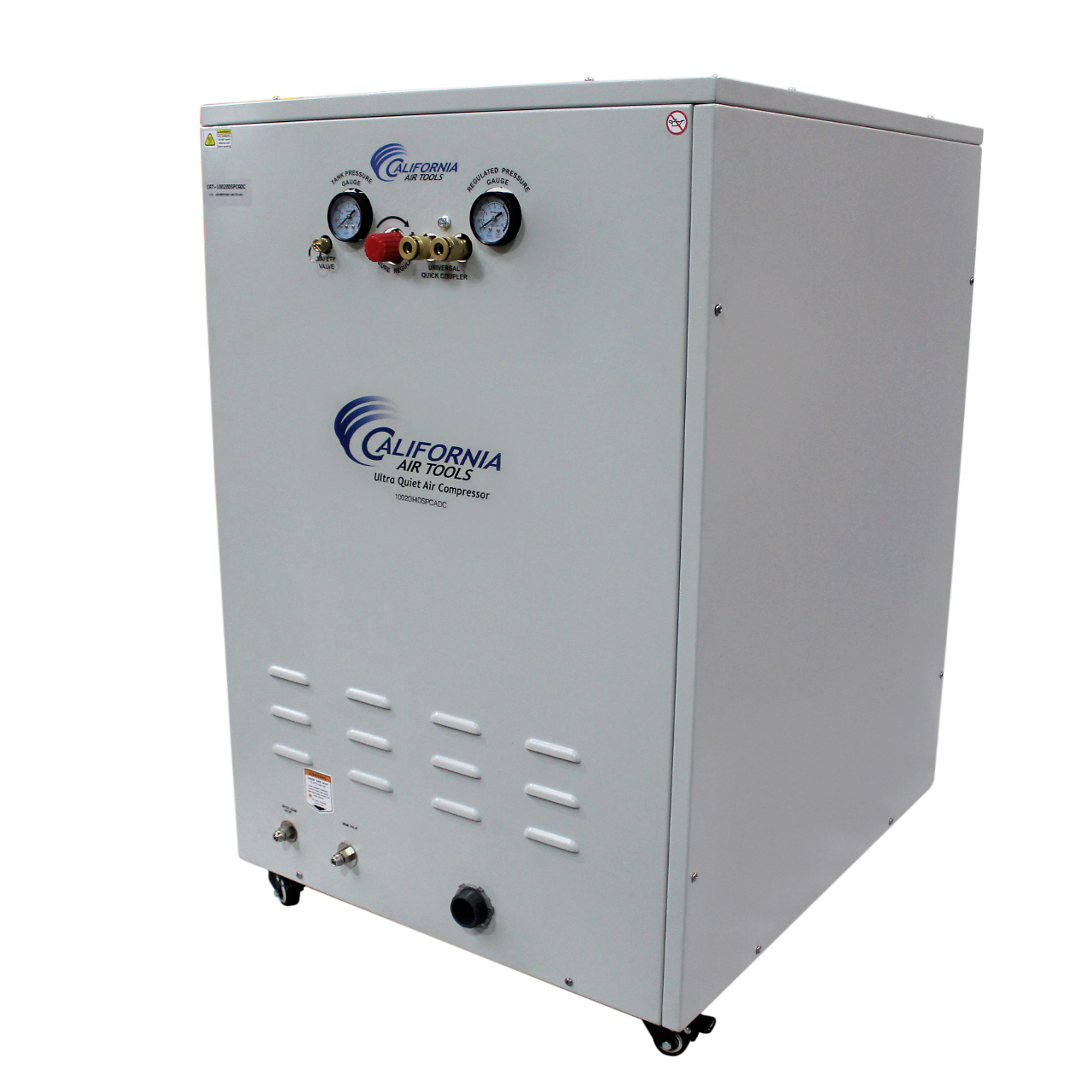 California Air Tools Ultra Quiet Oil-Free Air Compressor — 10 Gal., 2.0 HP, 98% Air Drying System, Automatic Drain, Sound Proof Cabinet, Model# 10020HDSPCADC